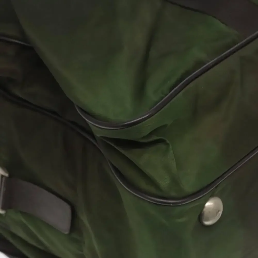 PRADA Boston Bag Nylon Khaki Silver